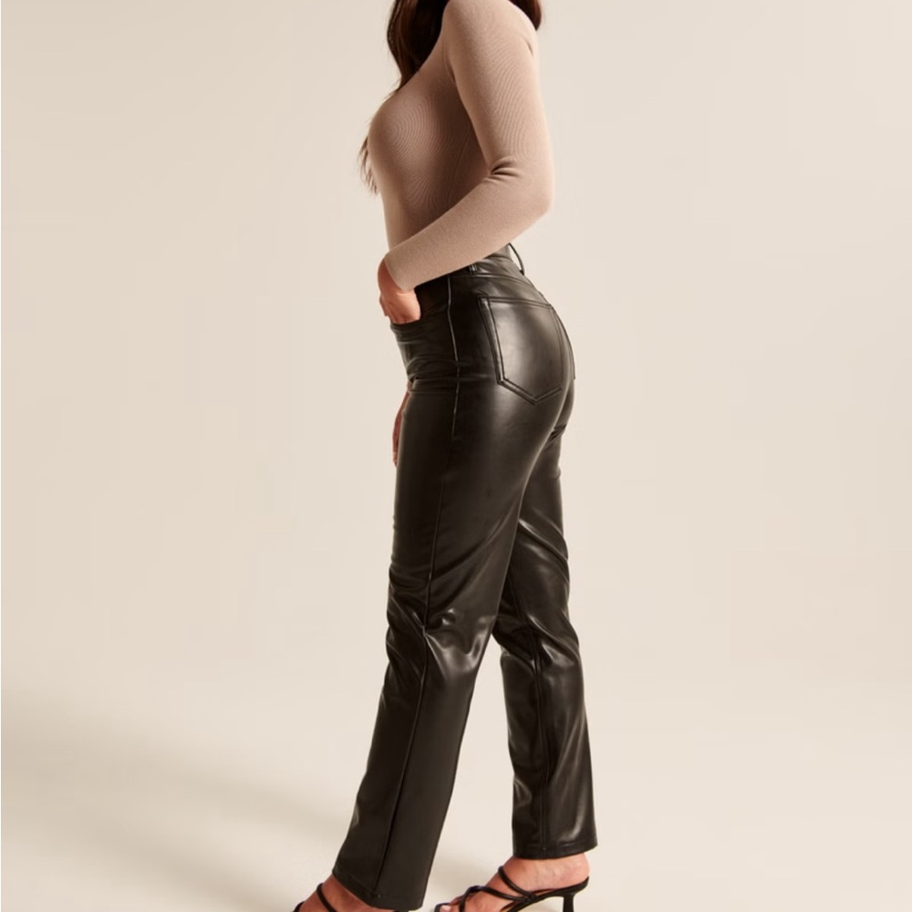 Abercrombie Vegan Leather Black Pants